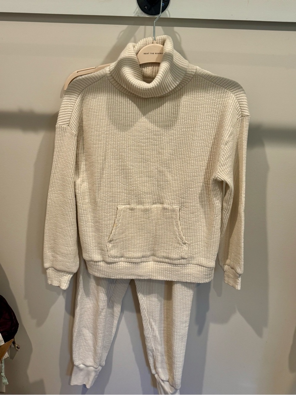 GAP Cream Waffle-Knit Turtleneck Sweater